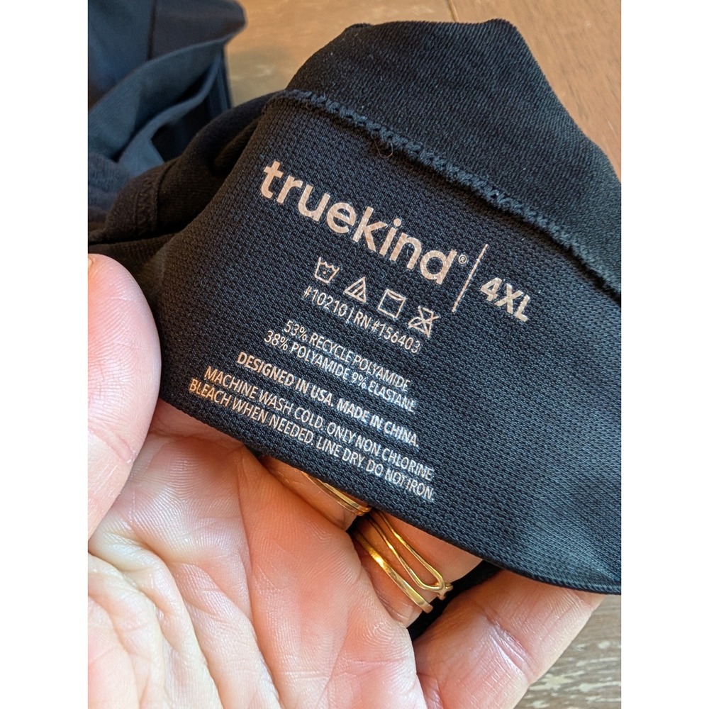 Truekind Daily Comfort Wireless Bra Black Plus Size 4XL Seamless Adjustable - Picture 5 of 5